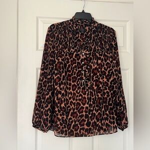 J. Crew Leopard Print Popover Blouse